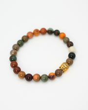 Grounding Presence – Fancy Jasper Buddha Bracelet