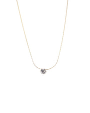 Single Zircon Diamond Pendant Necklace