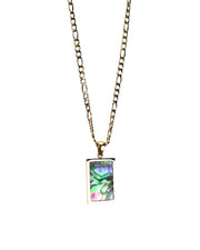 Square Natural Gemstone Pendant Necklace