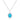 Rhodium Plated Aqua Blue Petite Royal Oval Pendant